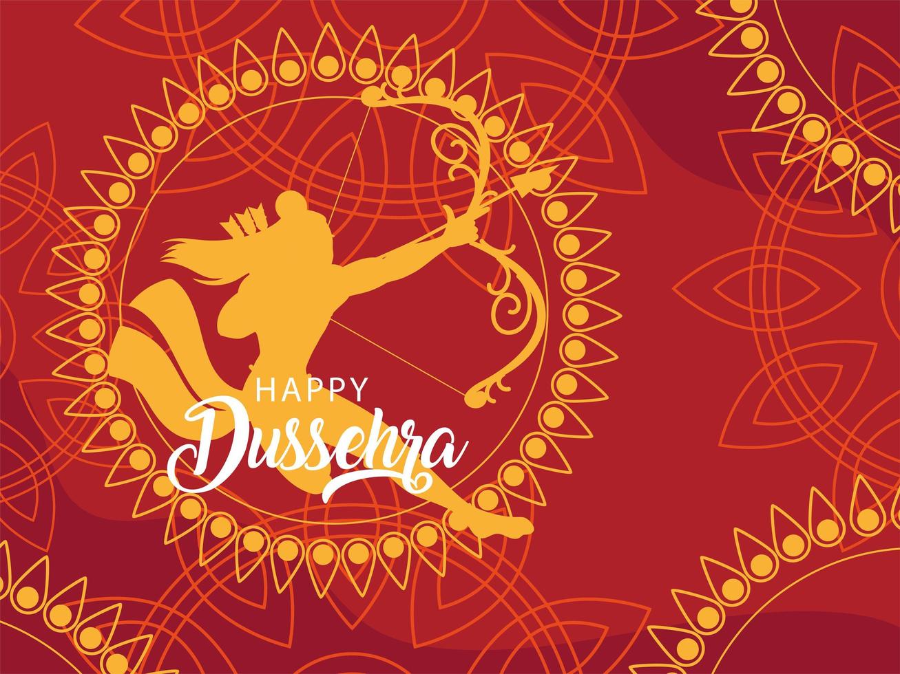 glückliches dussehra-poster vektor