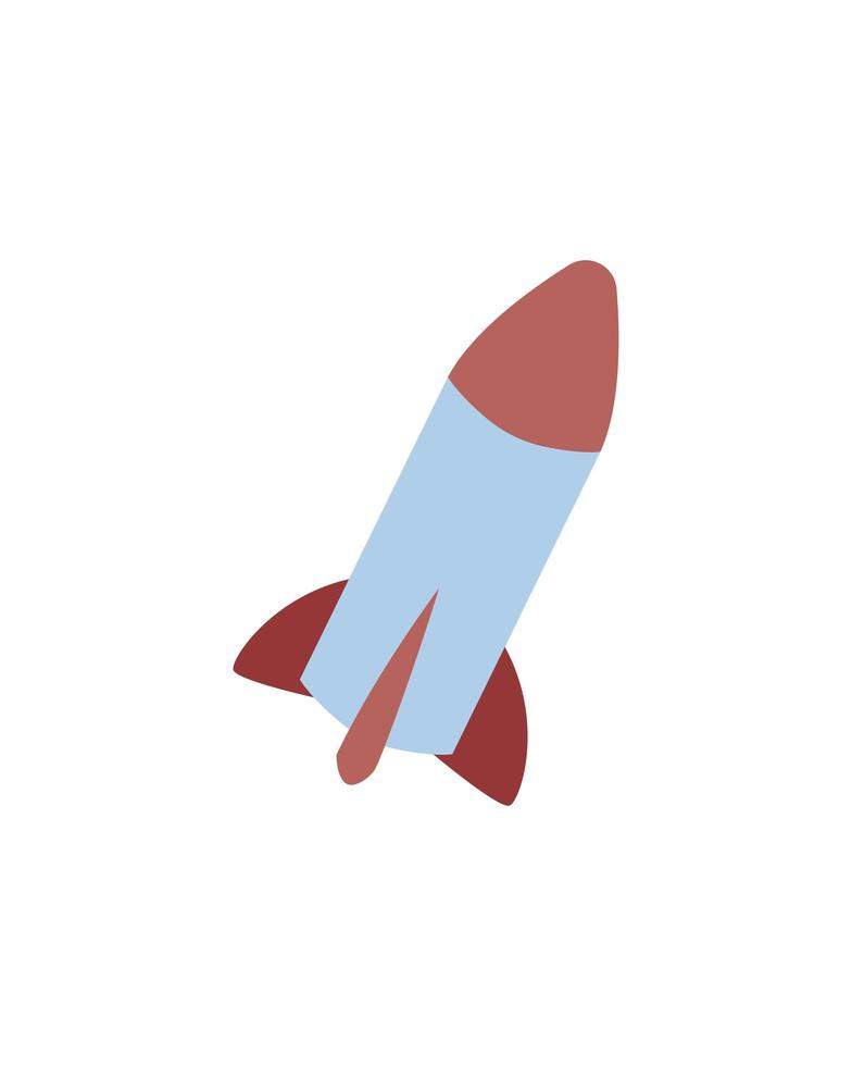 Raumschiff-Spielzeug-Symbol isoliert und flaches Bild vektor