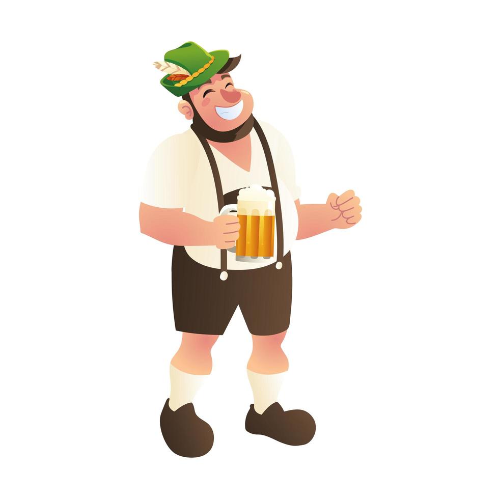 bayerischer mann mit bier vektor