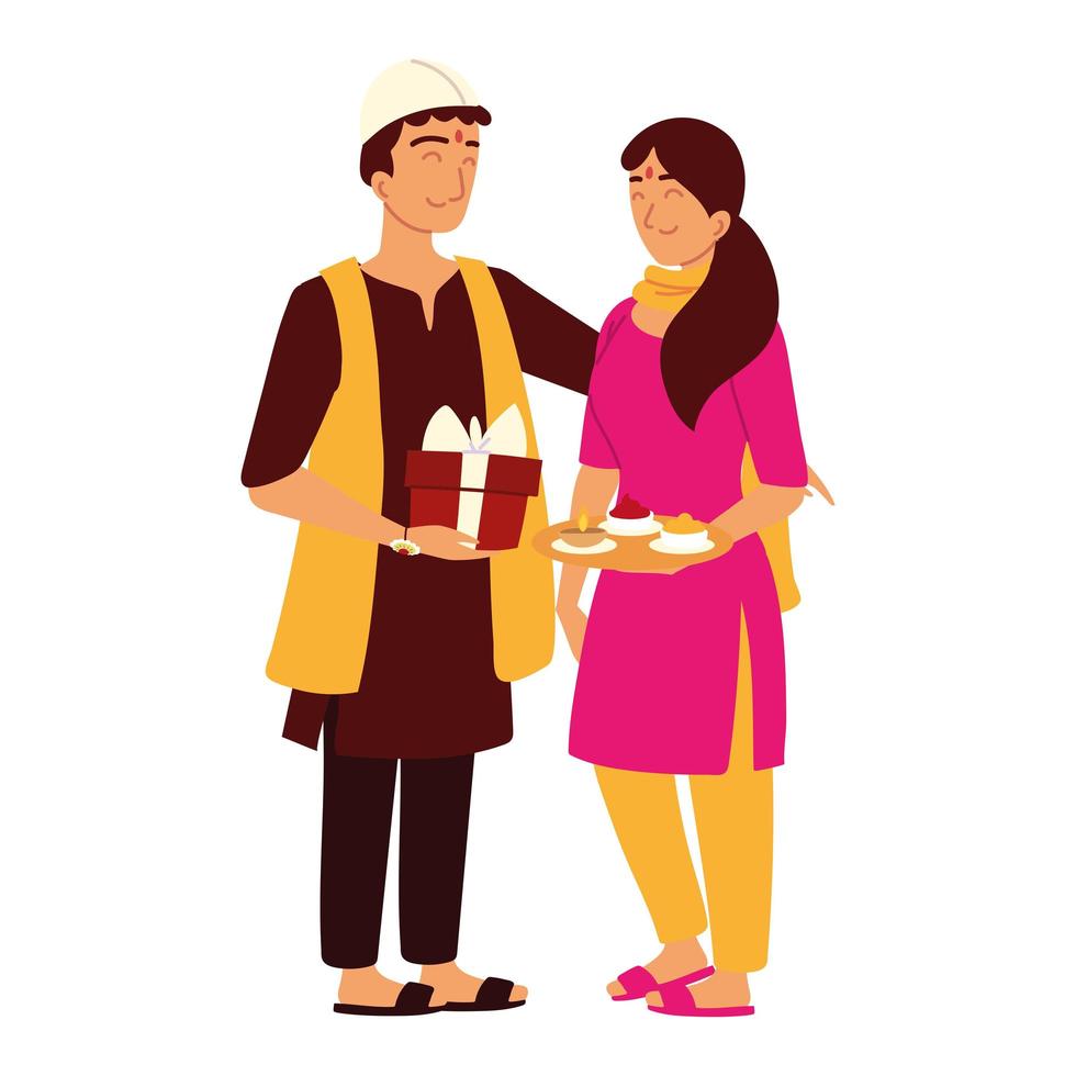 indischer Mann und Frau vektor