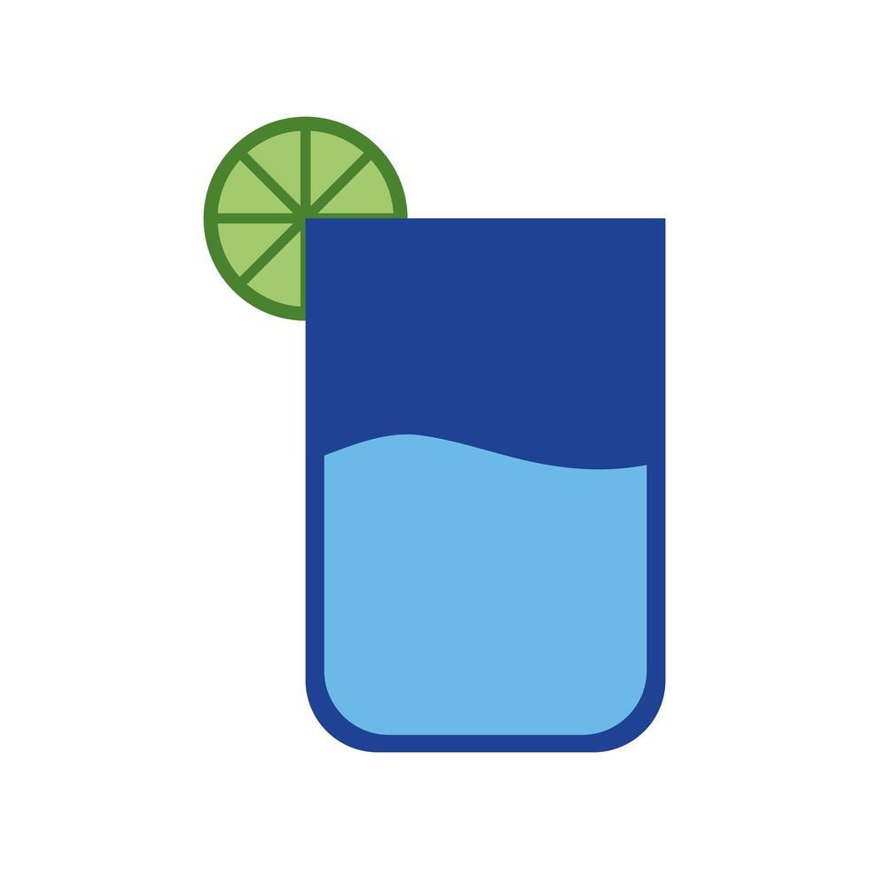 cocktailglas med citron platt stilikon vektordesign vektor