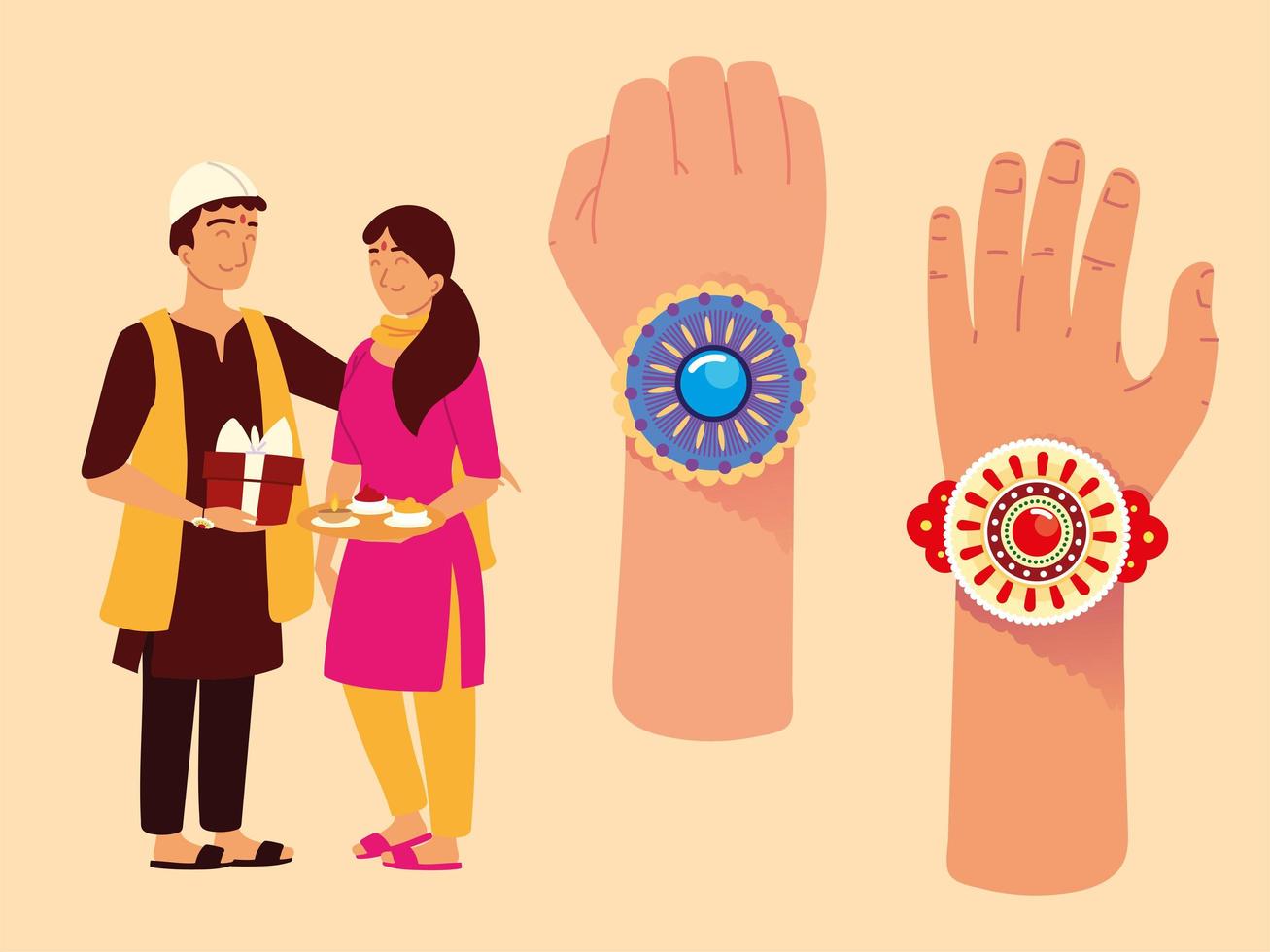 raksha bandhan set vektor