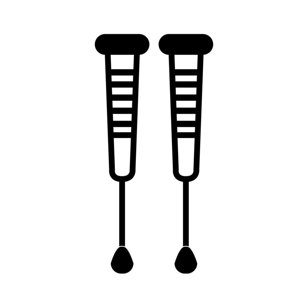 Krücken Silhouette Stil Symbol Vektor Design