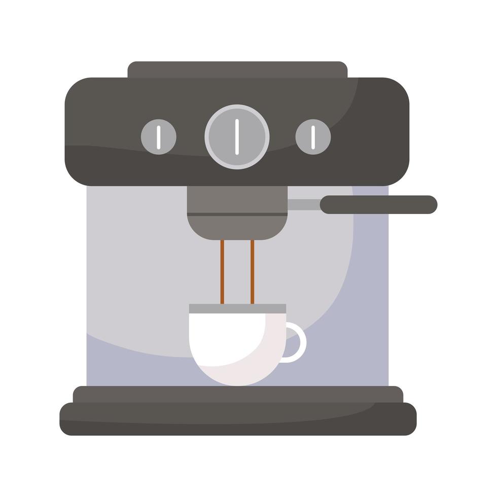 Espressomaschine auf weißem Hintergrund vektor