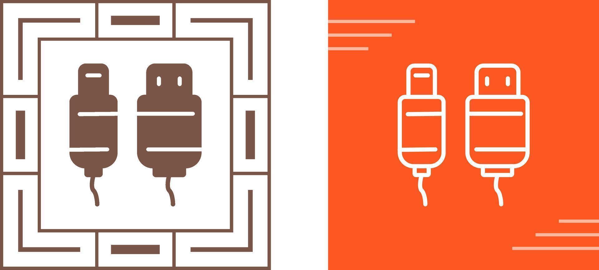 Vektorsymbol für USB-Kabel vektor