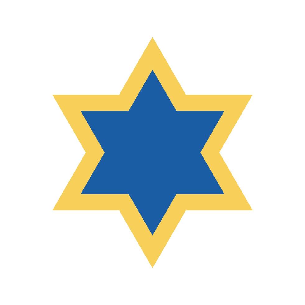 jüdischer Stern flacher Stil Symbol Vektor-Design vektor