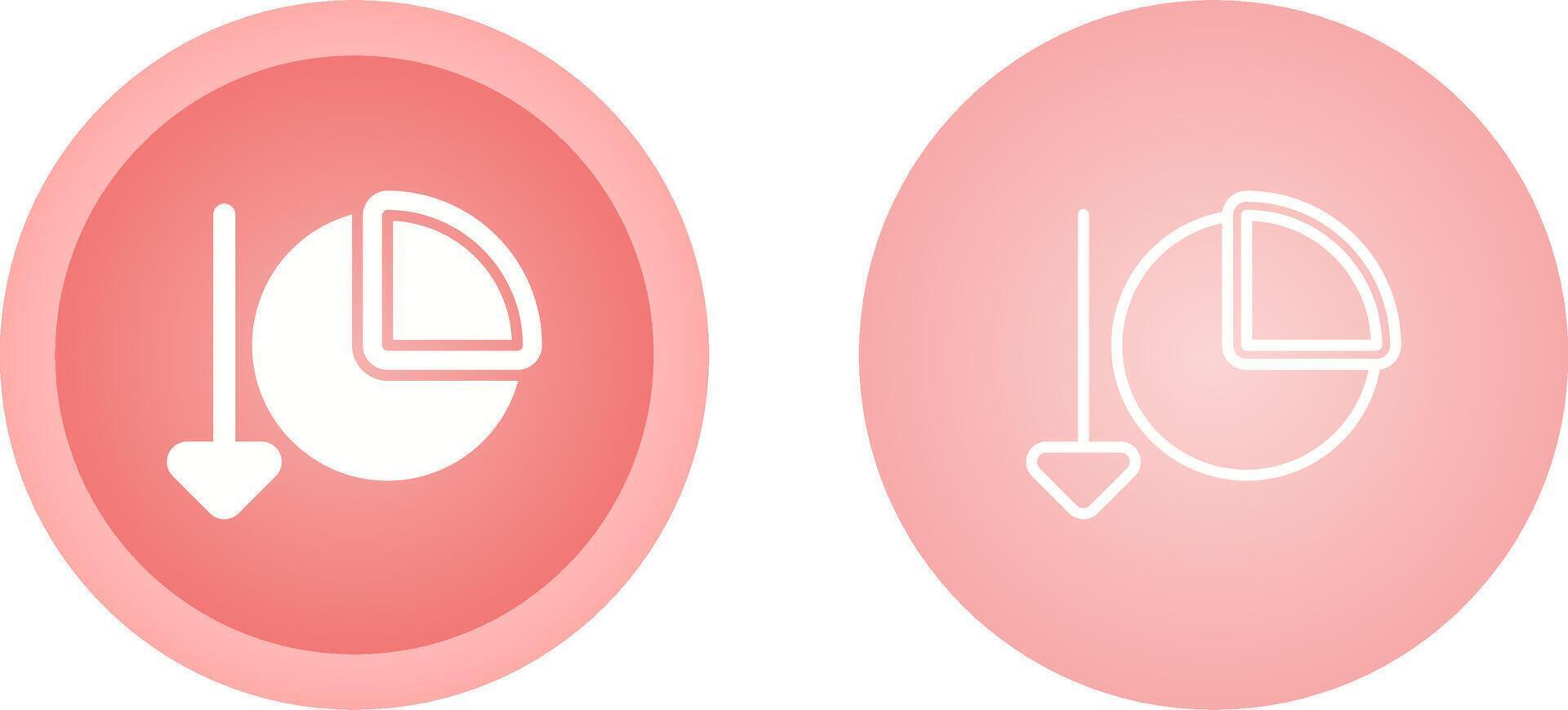 Diagram minskande vektor ikon