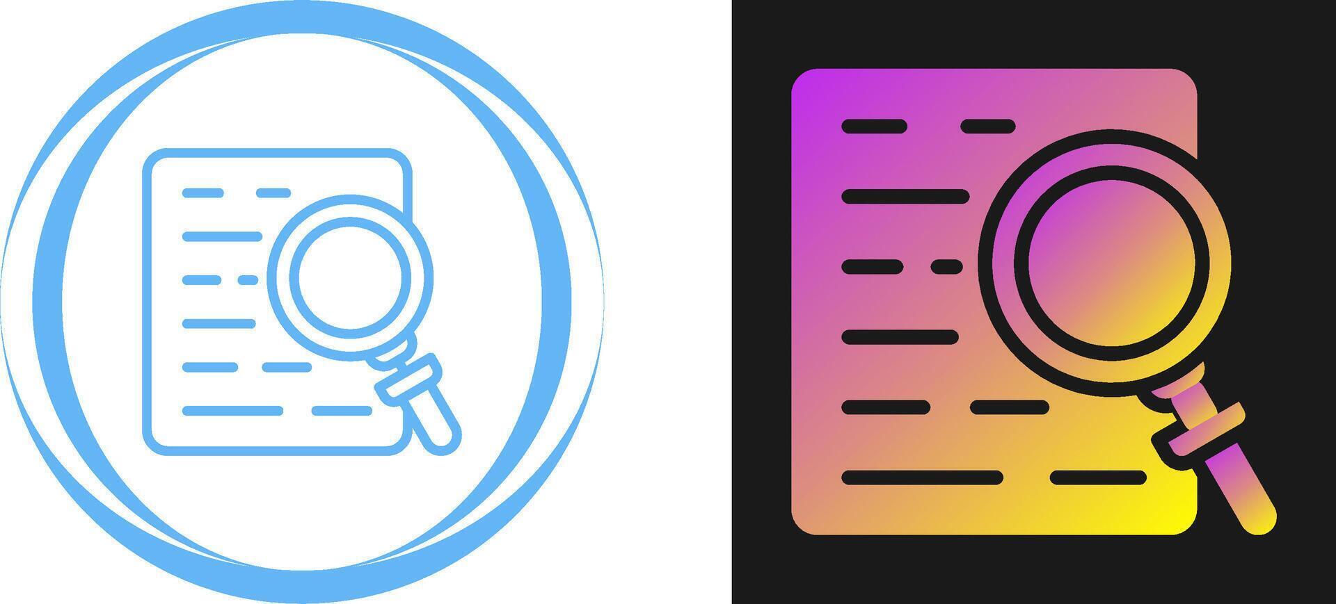 dokumentieren mit Vergrößerung Glas Vektor Symbol