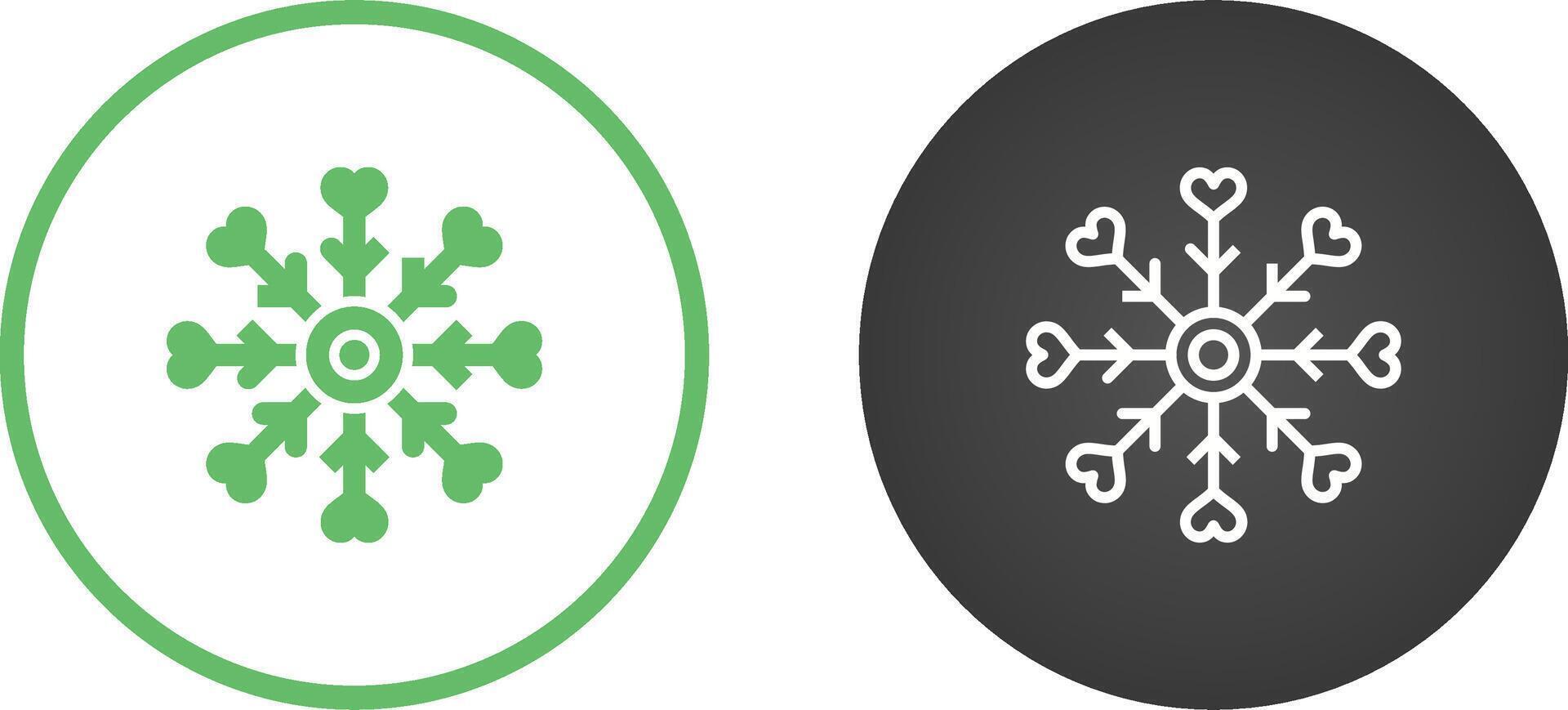kärlek snöflinga vektor ikon