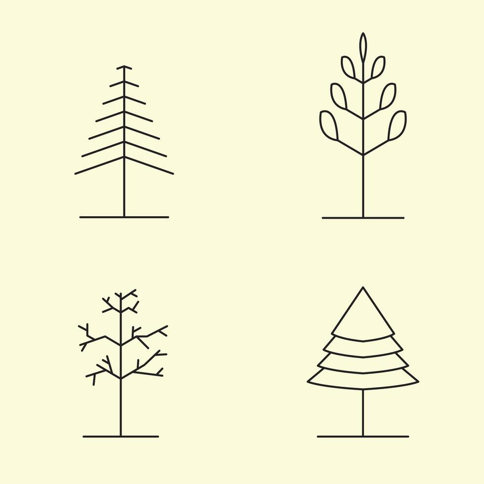 uppsättning av träd vektor illustration design