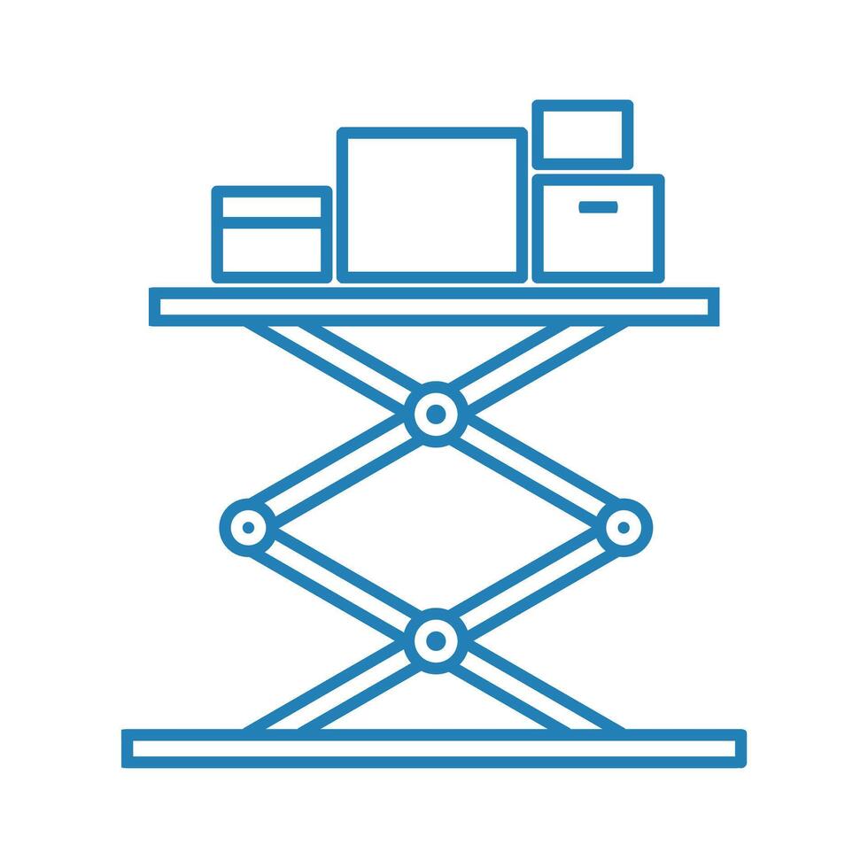 översikt ikon av en hydraulisk lyft tabell vektor