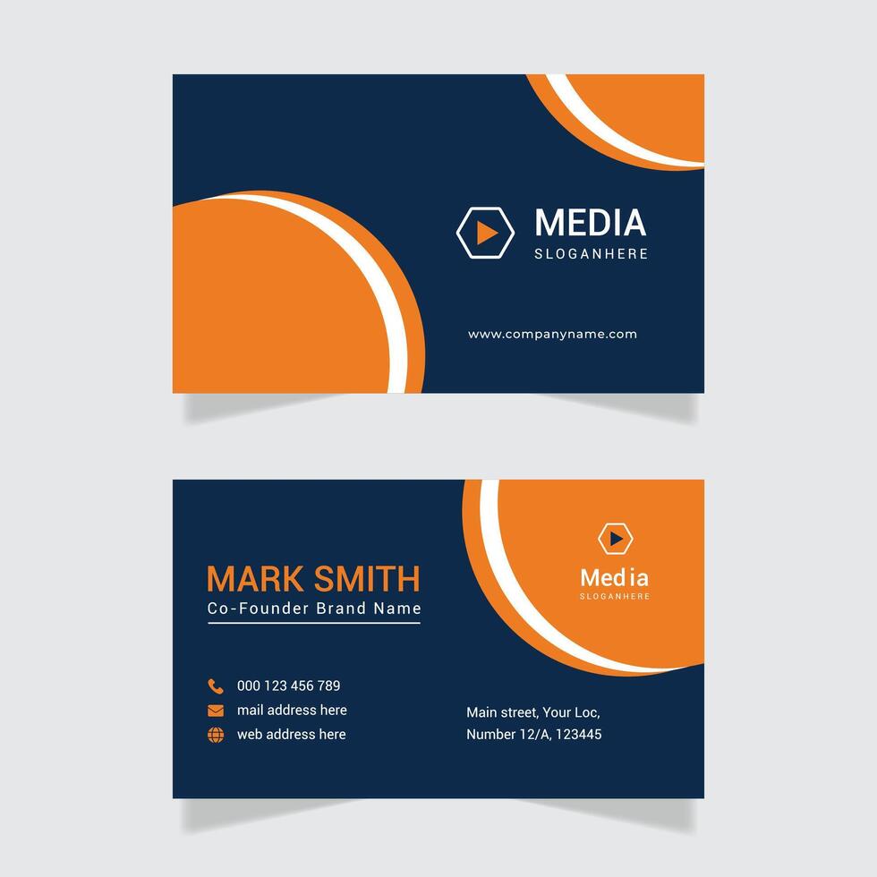 professionell orange och svart företag kort design skriva ut vektor