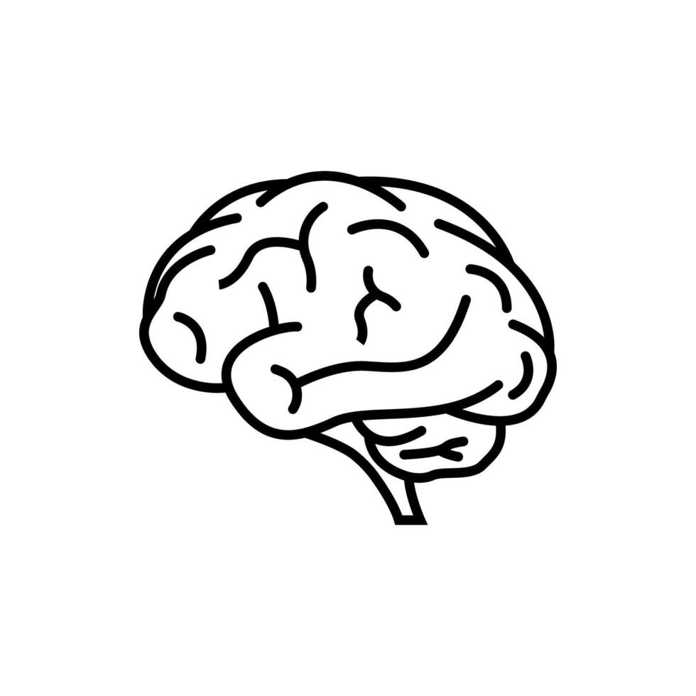 mänsklig hjärna vektor ikon illustration isolerat på vit bakgrund