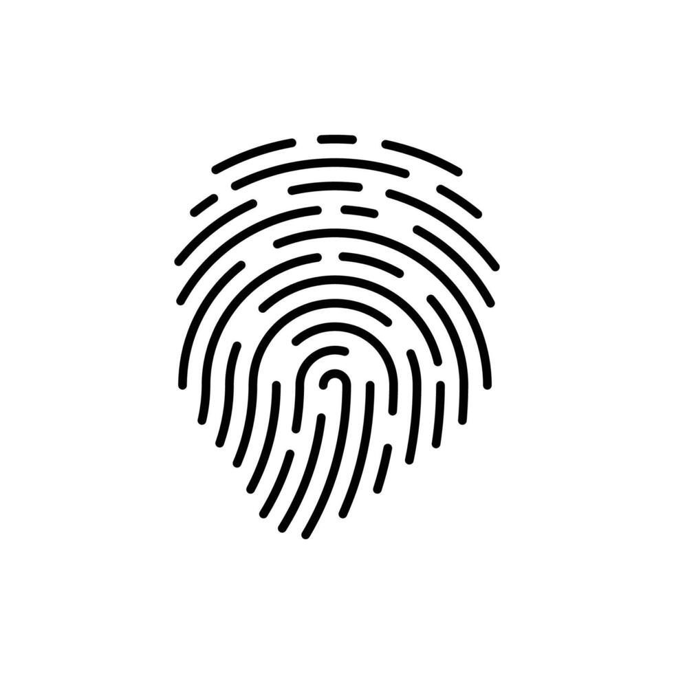 Finger drucken Fingerabdruck sperren sichern Sicherheit Logo Vektor Symbol Illustration