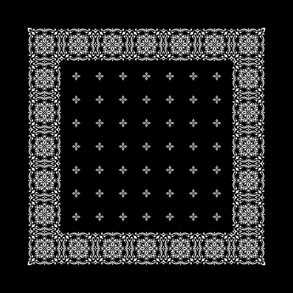 einfach schwarz Bandana dekoriert mit Weiß geometrisch Ornament Das können Sein angewendet zu Stoffe von verschiedene Farben vektor