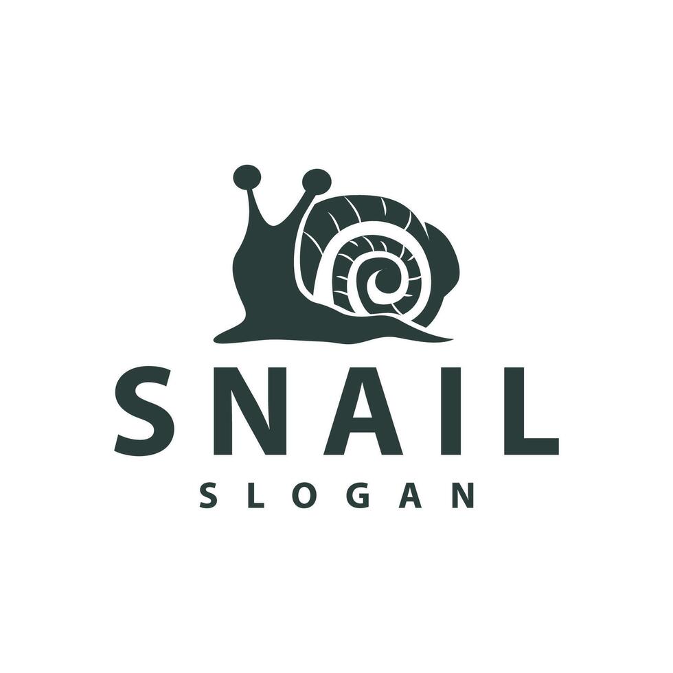 snigel logotyp design silhuett långsam natur djur- illustration enkel vektor snigel produkt varumärke inspiration