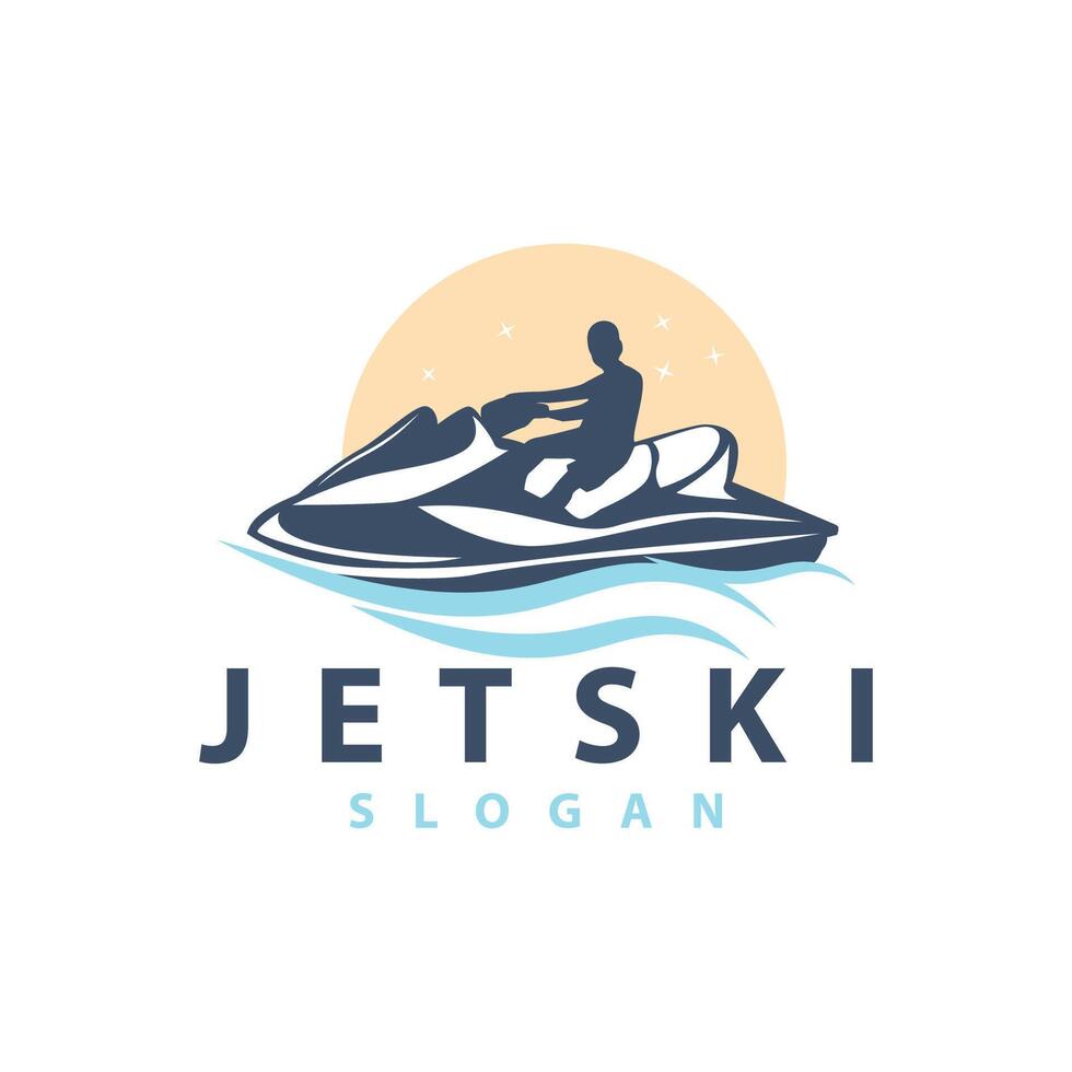 jet åka skidor logotyp marin sport Jet ski varumärke logotyp bricka mall extrem vatten tävlings vektor företag design