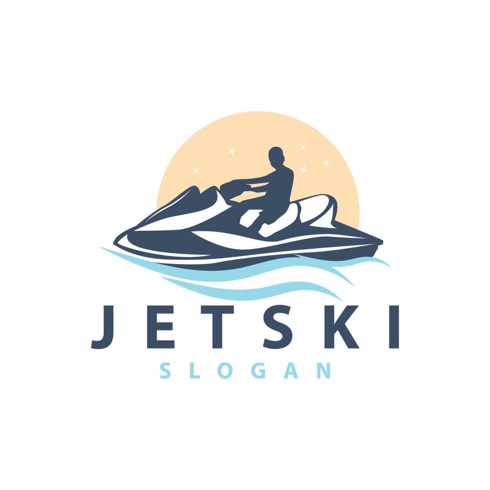 Jet Ski Logo Marine Sport Jet Ski Marke Logo Abzeichen Vorlage extrem Wasser Rennen Vektor Geschäft Design