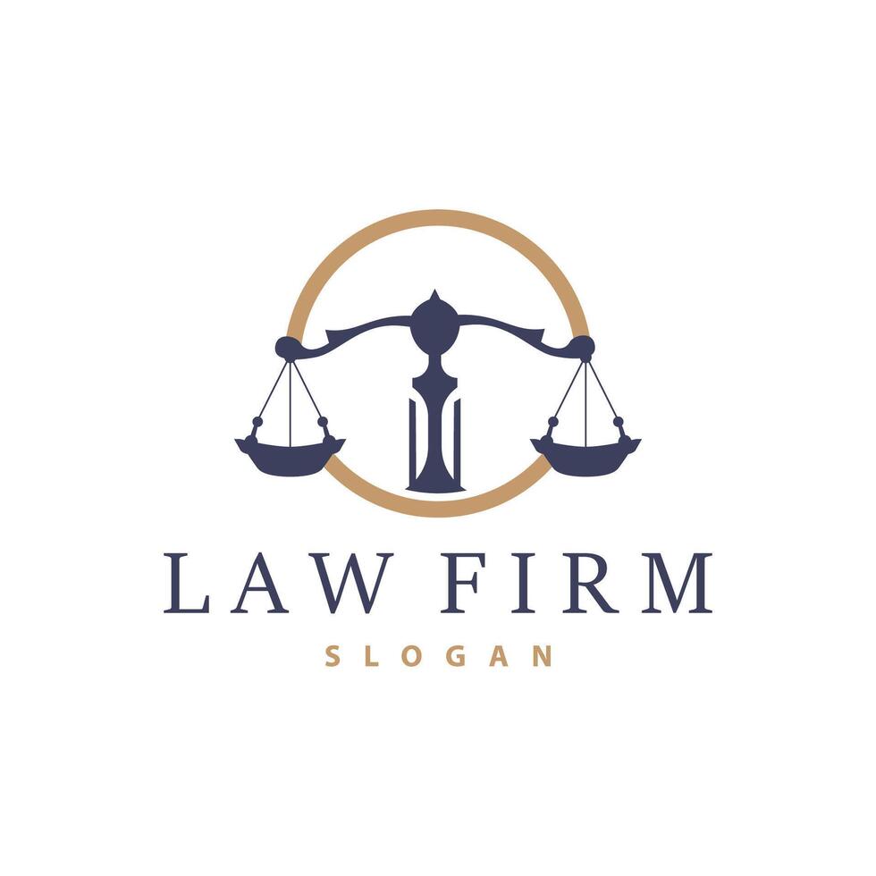 Anwalt Logo, Gesetz Gericht einfach Design, legal Waage Vorlage Illustration Vektor