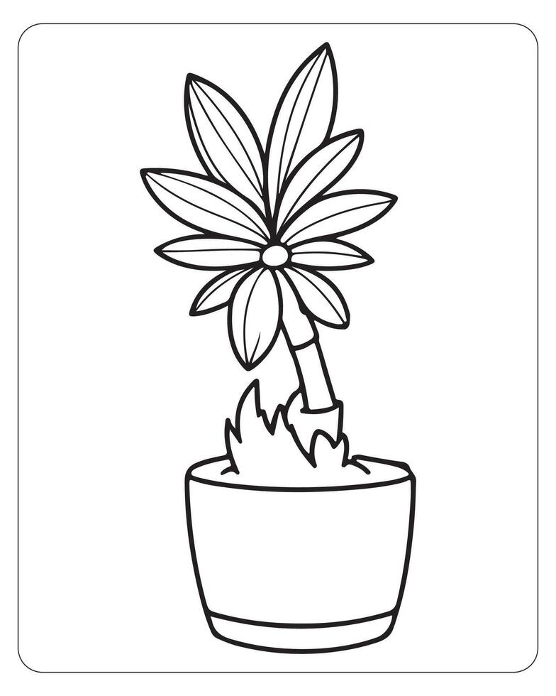 süß Blume Färbung Seiten zum Kinder, Blume Vektor Illustration