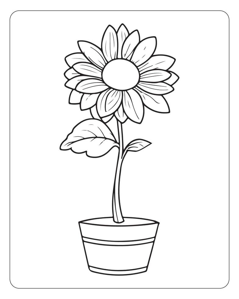 blomma färg sidor för ungar, blomma illustration vektor