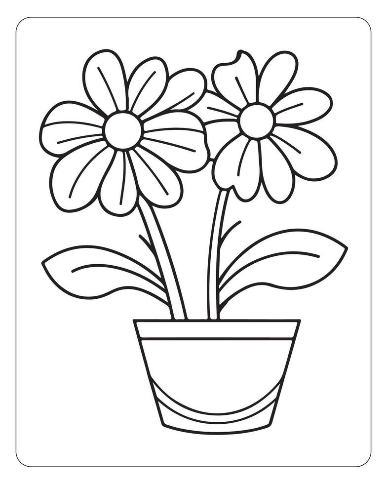 blomma färg sidor för ungar, blomma illustration vektor