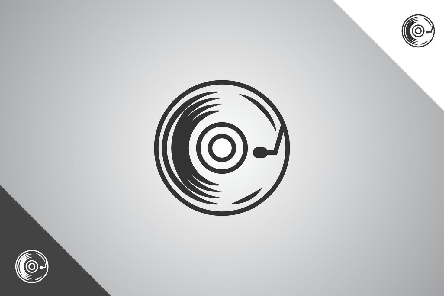 Vinyl Rabatt Logo. minimal und modern Logotyp. perfekt Logo zum Geschäft verbunden zu Band, Musiker und Sänger Industrie. isoliert Hintergrund. Vektor eps 10.