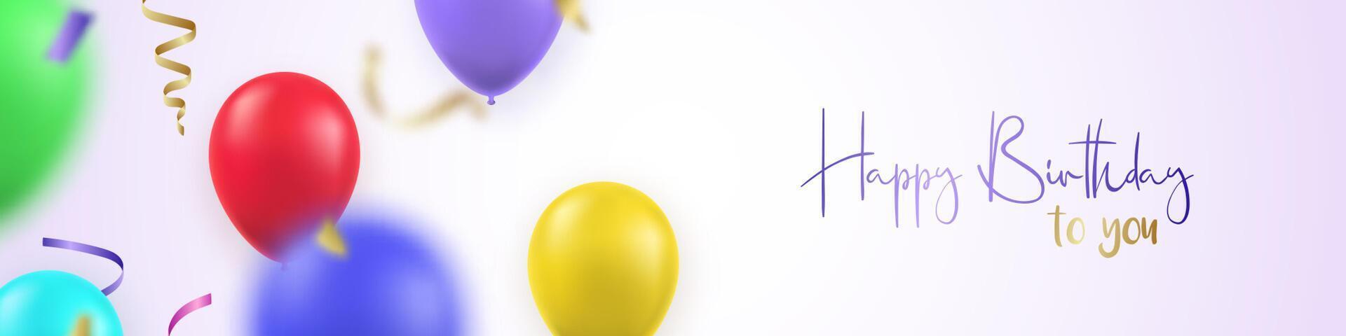 glücklich Geburtstag lange horizontal Banner vektor