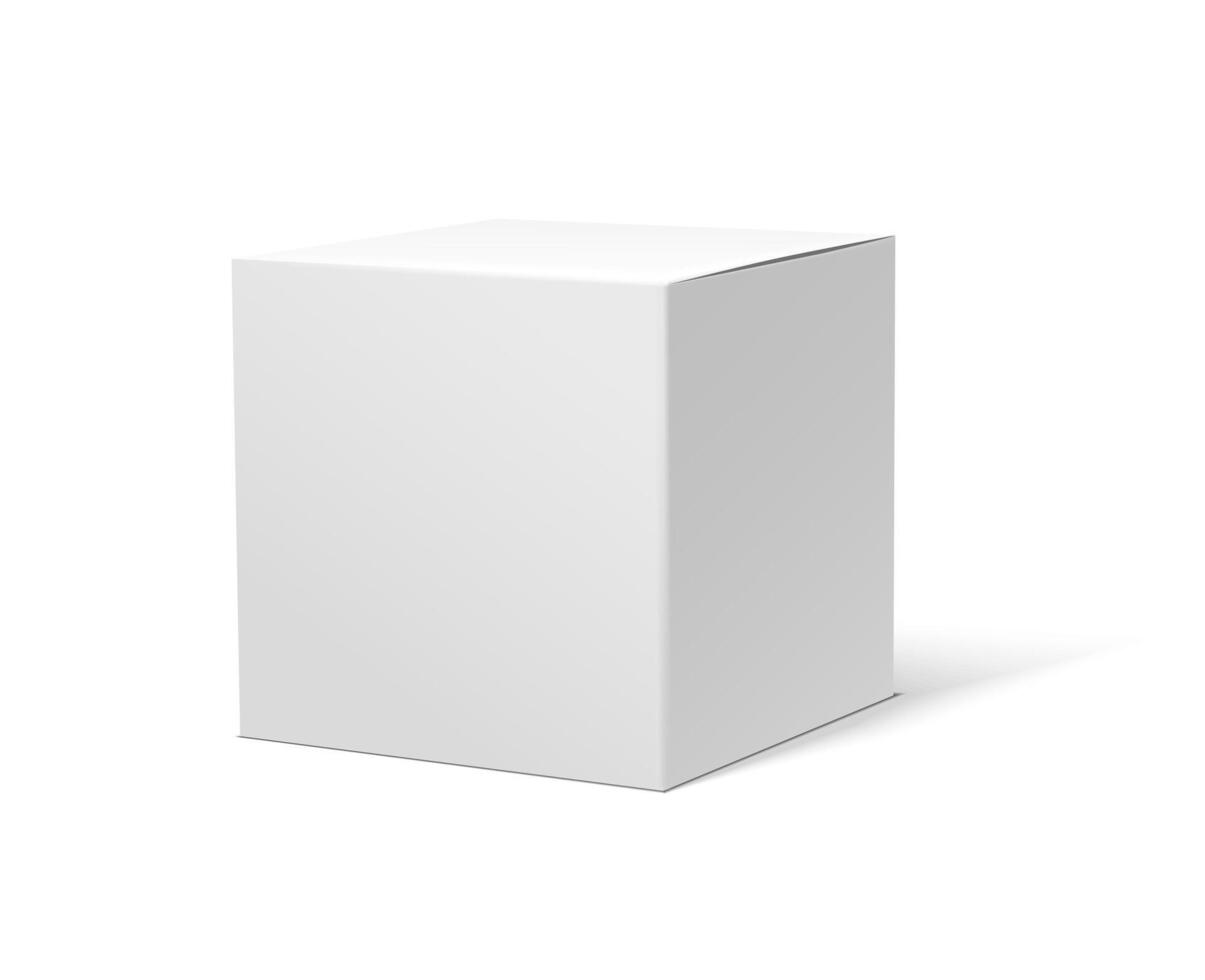 vektor ikon illustration. vit kartong låda mockup.
