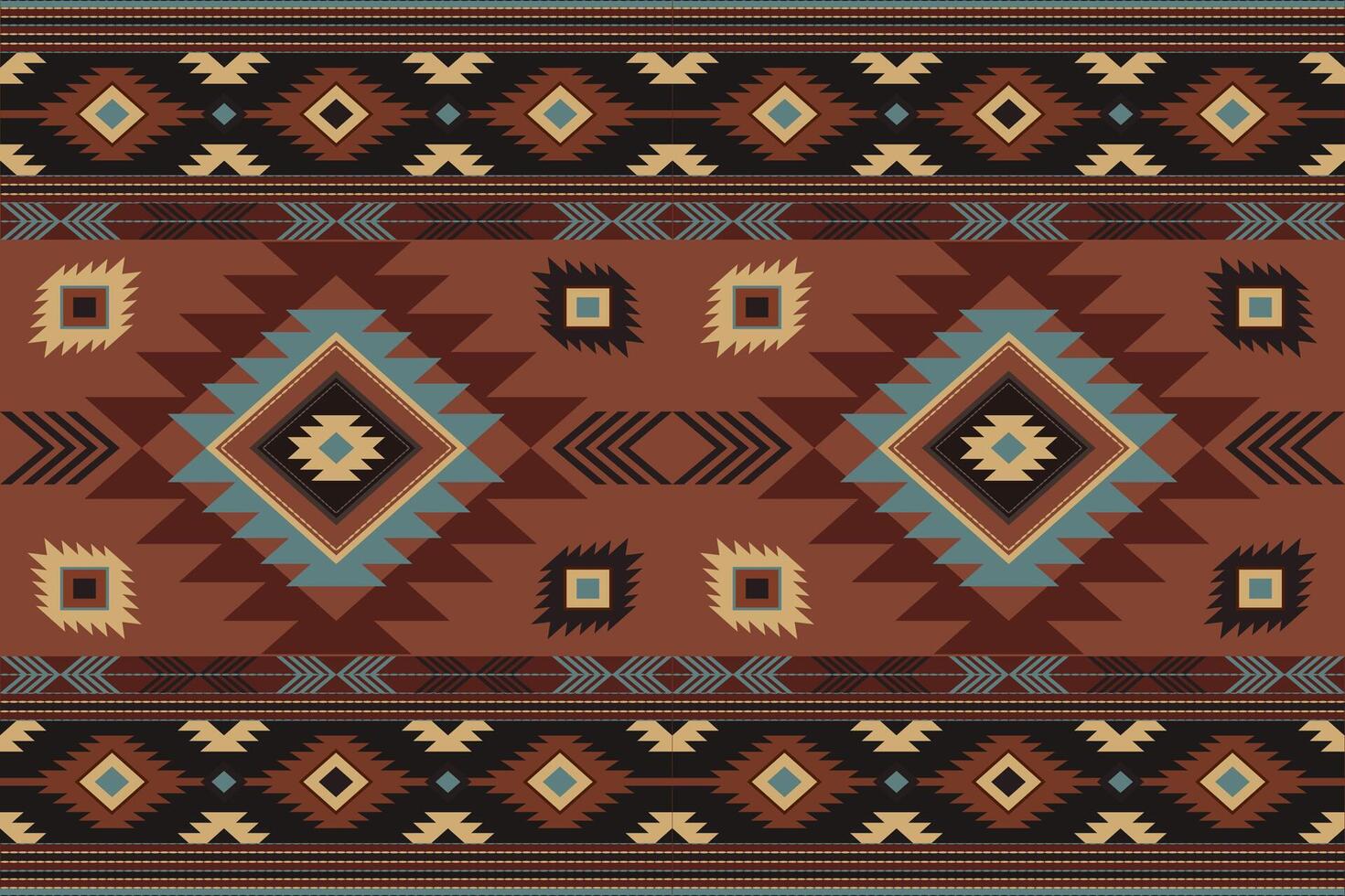 navajo Stammes- Vektor nahtlos Muster. einheimisch amerikanisch Ornament. ethnisch Süd Western Dekor Stil. Boho geometrisch Ornament. Vektor nahtlos Muster. Mexikaner Decke, Teppich. gewebte Teppich Illustration.