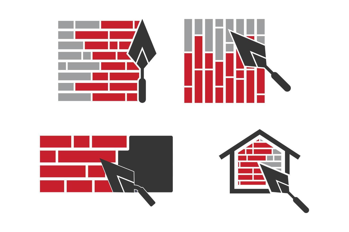 uppsättning av murslev och tegel hus logotyp design vektor mall