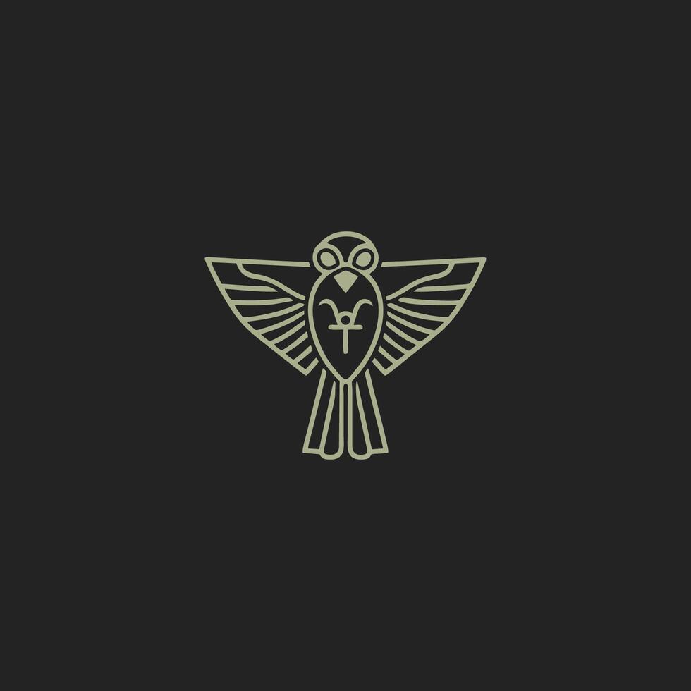 ai genererad egyptisk Gud horus logotyp ikon design. elegant lyx platt vektor. vektor