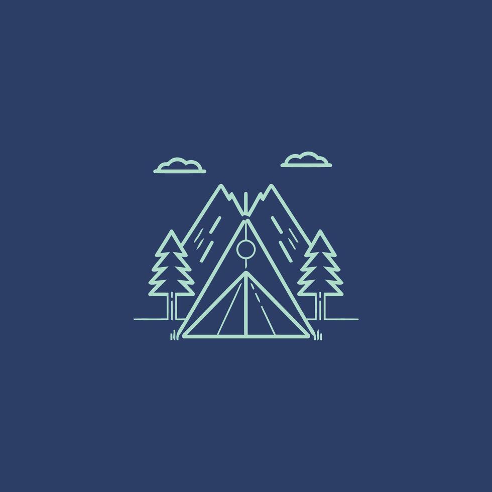 ai genererad camping logotyp vektor ikon design mall