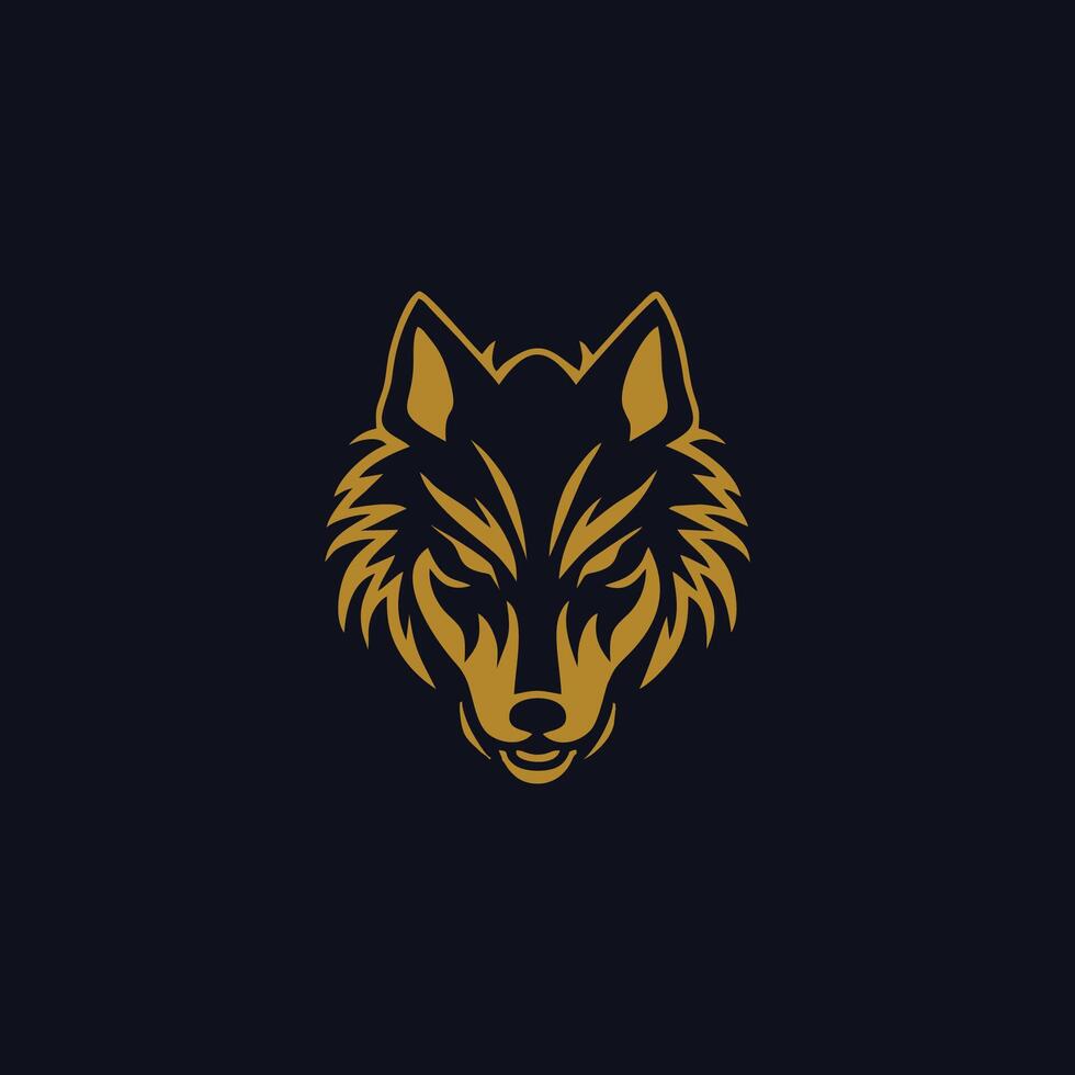 ai generiert Luxus Wolf Kopf Logo Vorlage Maskottchen symbolabstrakt zum Vektor Jahrgang Design Element