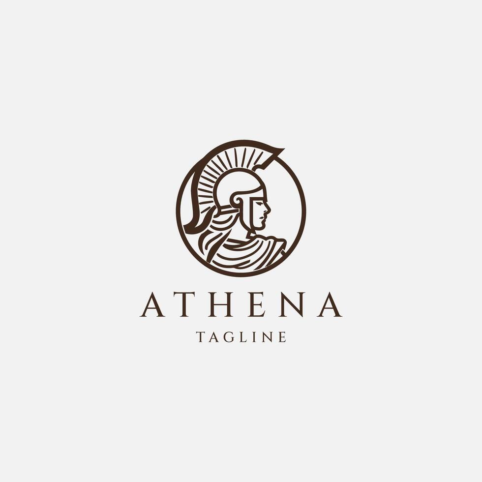 ai genererad athena de gudinna vektor logotyp design