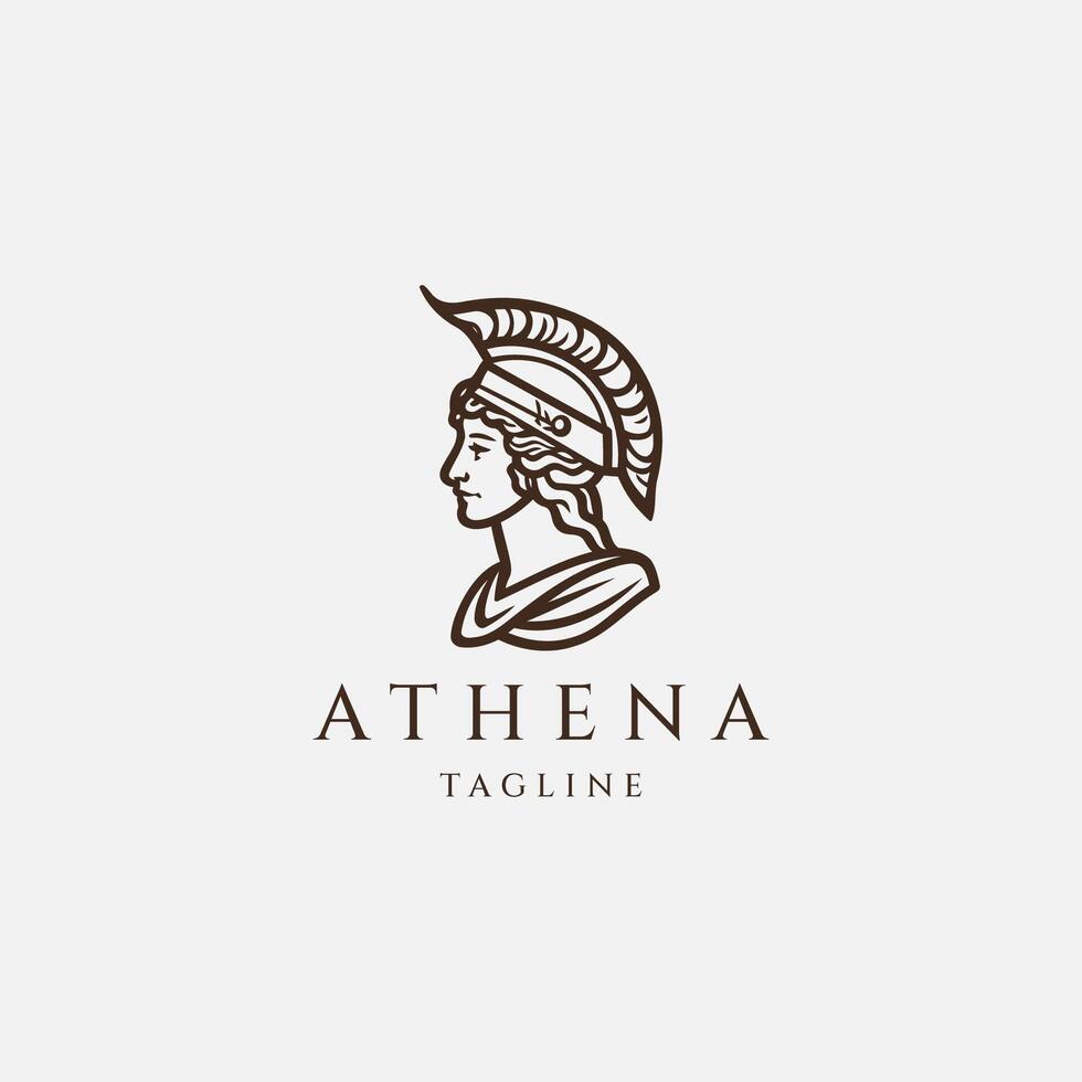 ai genererad athena de gudinna vektor logotyp design