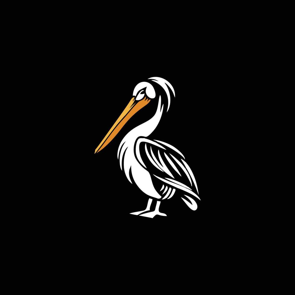 ai genererad strand djur- pelikan fågel logotyp vektor illustration design.