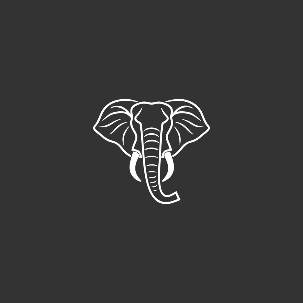 ai genererad elefant logotyp stil design vektor illustration av ett elefant huvud