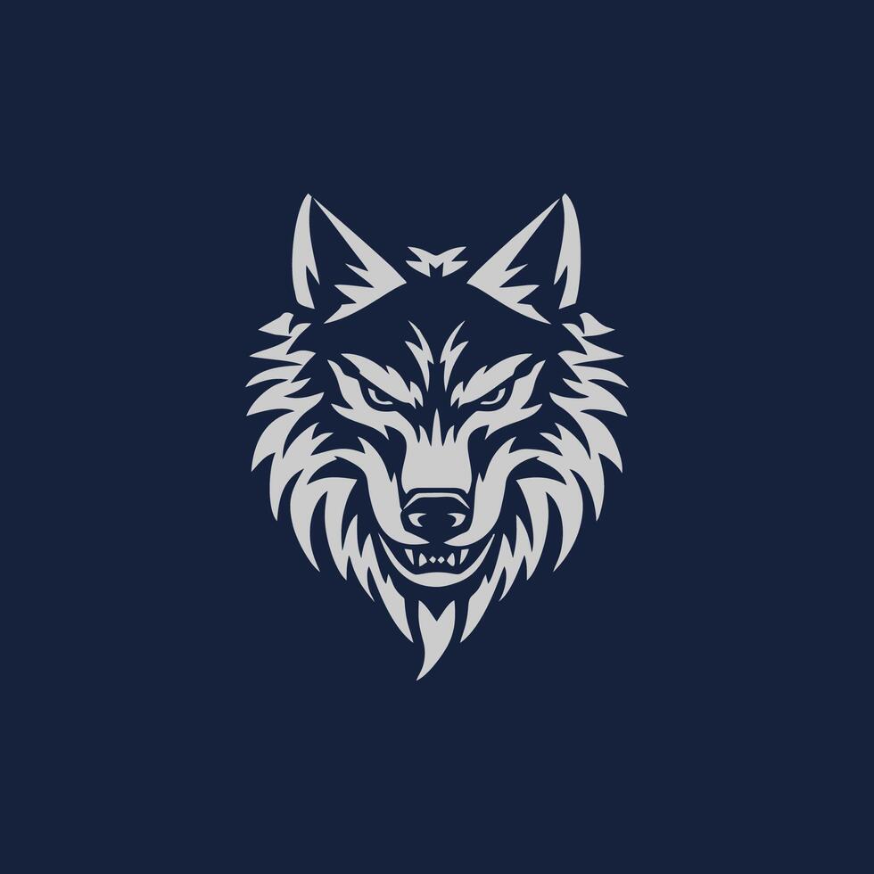 ai generiert Luxus Wolf Kopf Logo Vorlage Maskottchen symbolabstrakt zum Vektor Jahrgang Design Element