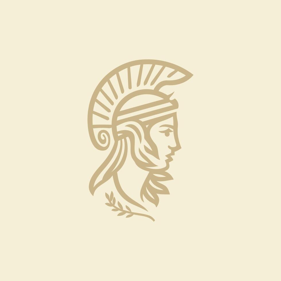 ai genererad athena de gudinna vektor logotyp design