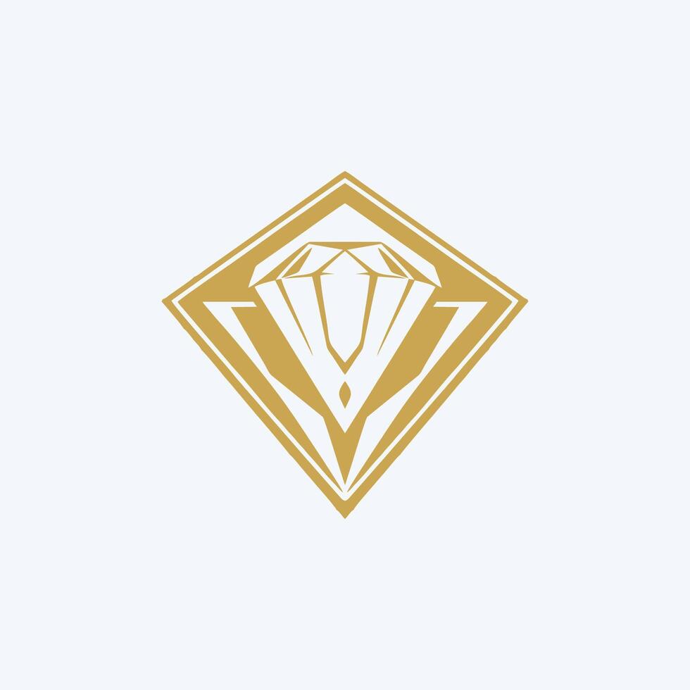 ai genererad diamant logotyp ikon vektor geometrisk diamant konst Smycken affär tecken.