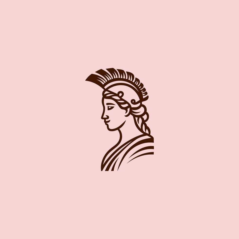 ai genererad athena de gudinna vektor logotyp design