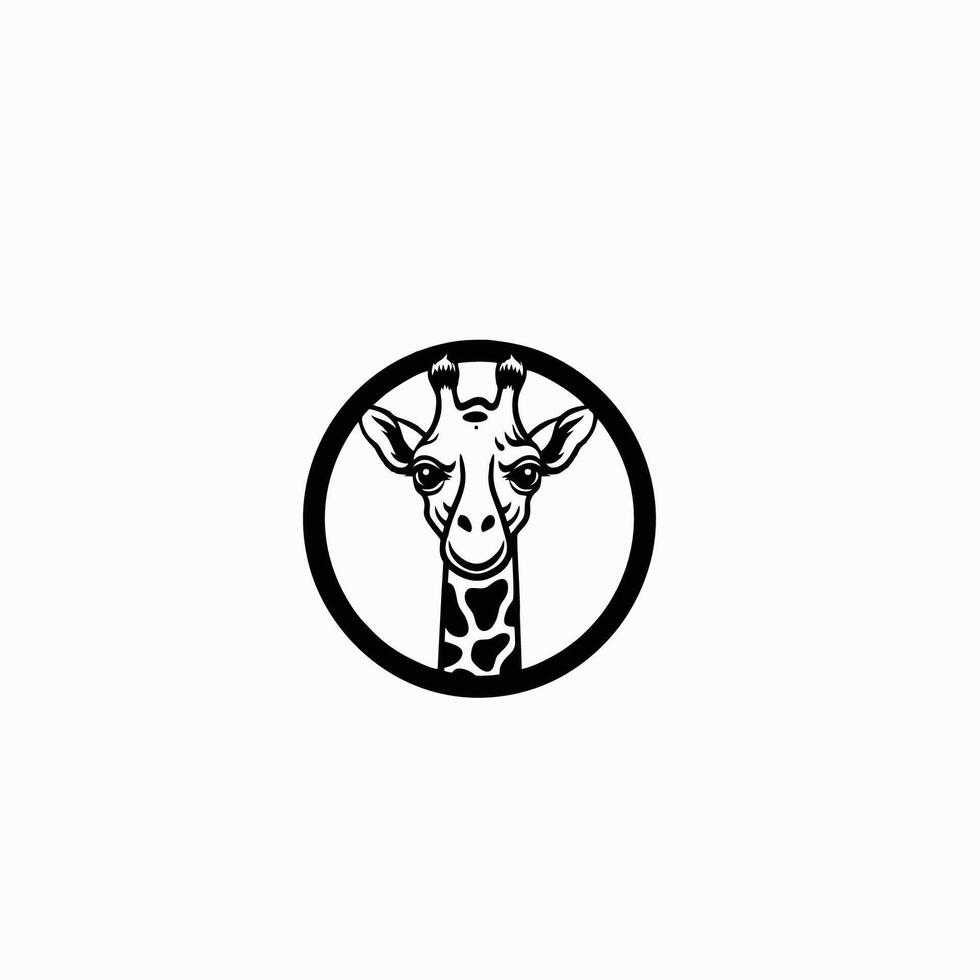 ai generiert farbig Giraffe Kopf und Hals Logo.isoliert Konzept Vektor Tier mit Giraffe Tier Gesicht im einfach Stil.