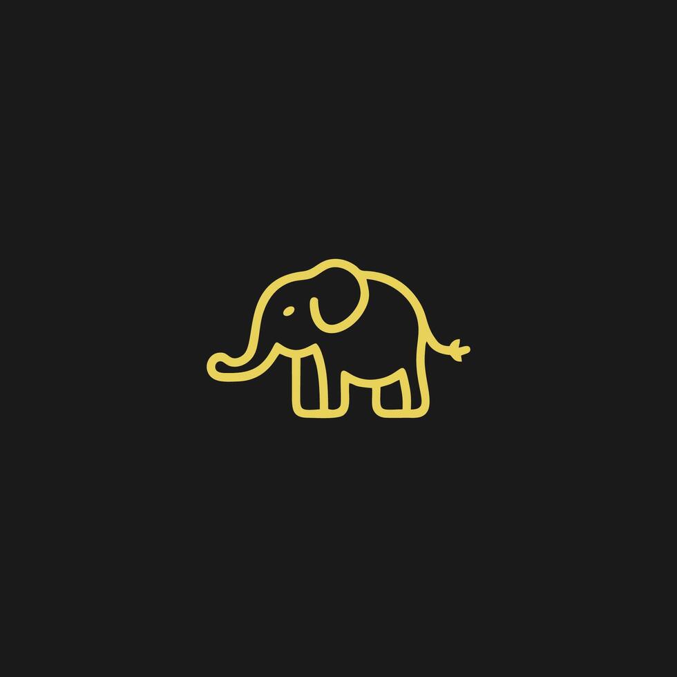 ai genererad elefant logotyp stil design vektor illustration av ett elefant huvud