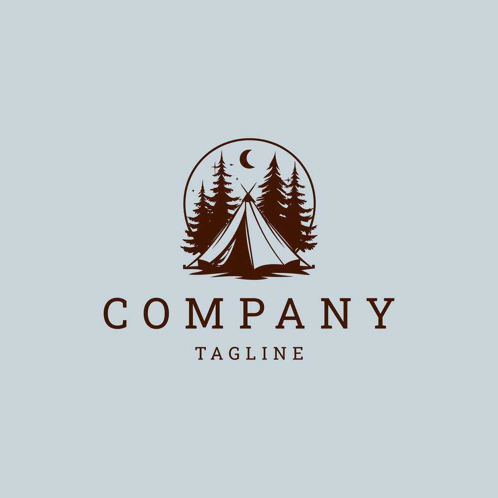 ai generiert Camping Logo Vektor Design Vorlage