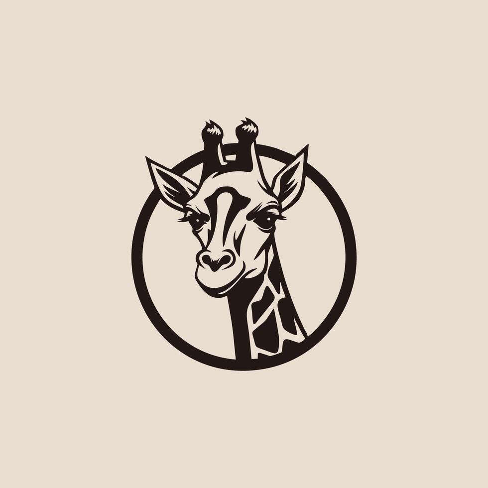 ai genererad färgad giraff huvud och nacke logo.isolerad begrepp vektor djur- med giraff djur- ansikte i enkel stil.