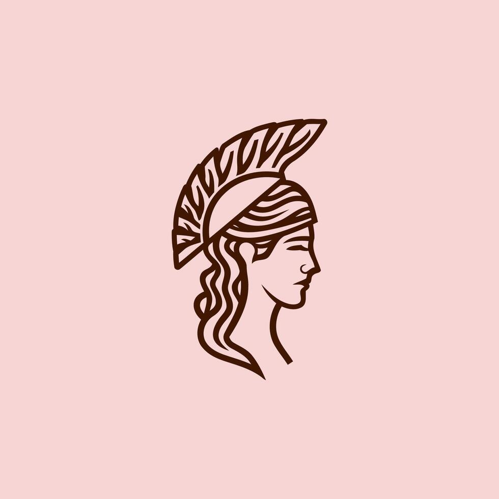 ai genererad athena de gudinna vektor logotyp design