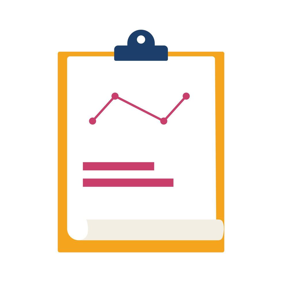 Papier Zwischenablage mit Statistik Geschäft Hinweis vektor