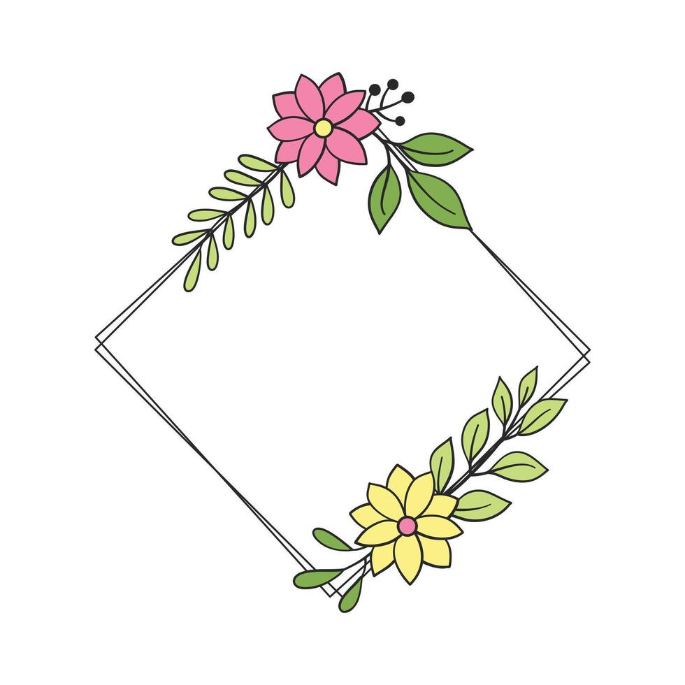 Blumen- Rahmen mit wild Blumen vektor