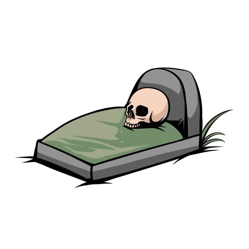 läskigt gravsten vektor illustration. vila i frid gravsten för halloween, kyrkogård eller grav, sten går över på vit bakgrund. halloween, begravning begrepp